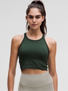 Lululemon Swiftly Tech Cropped Racerback Tank 2.0 Legacy Green, Size 4